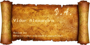 Vidor Alexandra névjegykártya